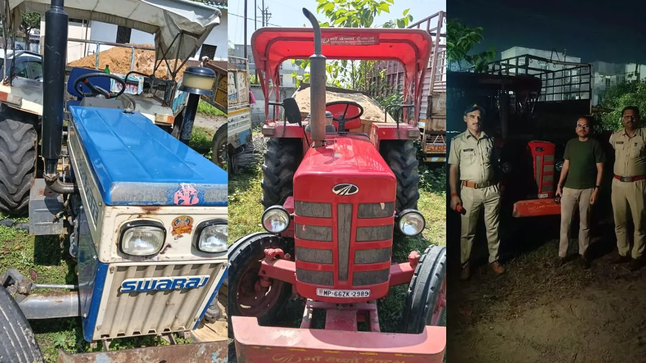 खबर का असर: रेत के अवैध परिवहन पर चला पुलिस और माइनिंग विभाग का शिकंजा, दो ट्रैक्टर ट्रॉली जब्त