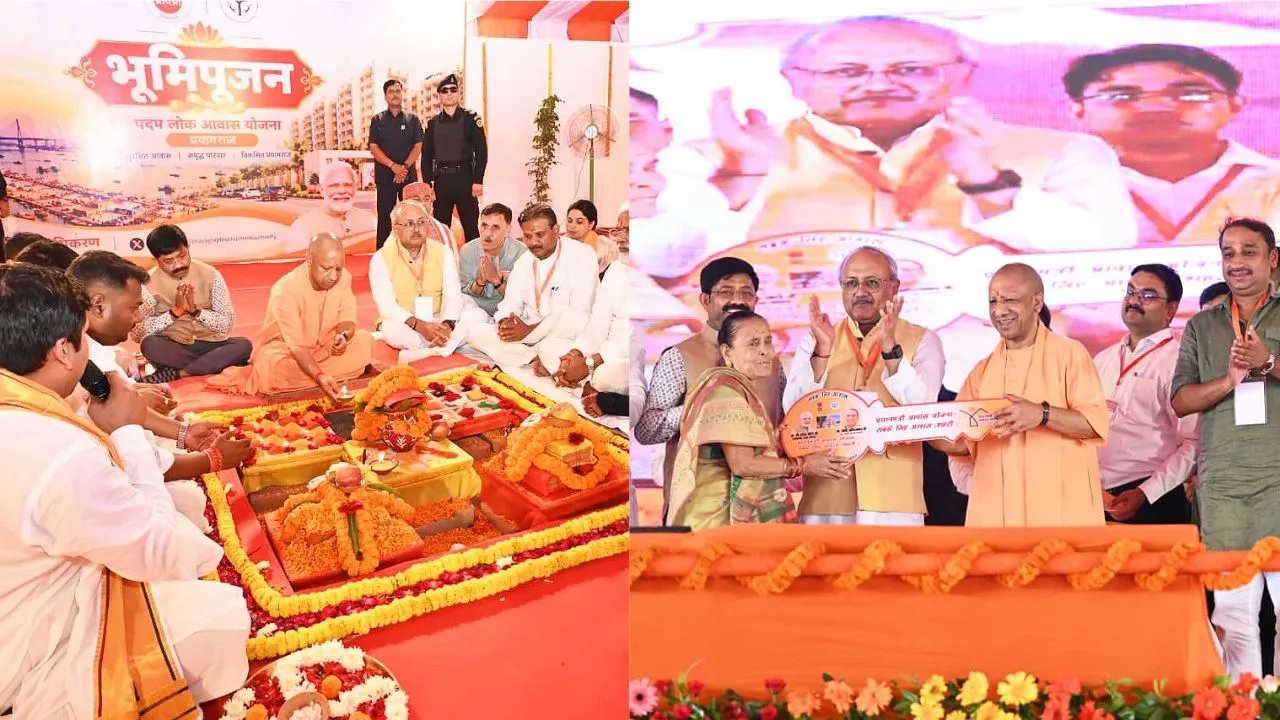 योगी ने PMAY के लाभार्थियों को चाबी सौंपी, नए आवासों के लिए भूमिपूजन किया, समाजवादी पार्टी पर साधा निशाना