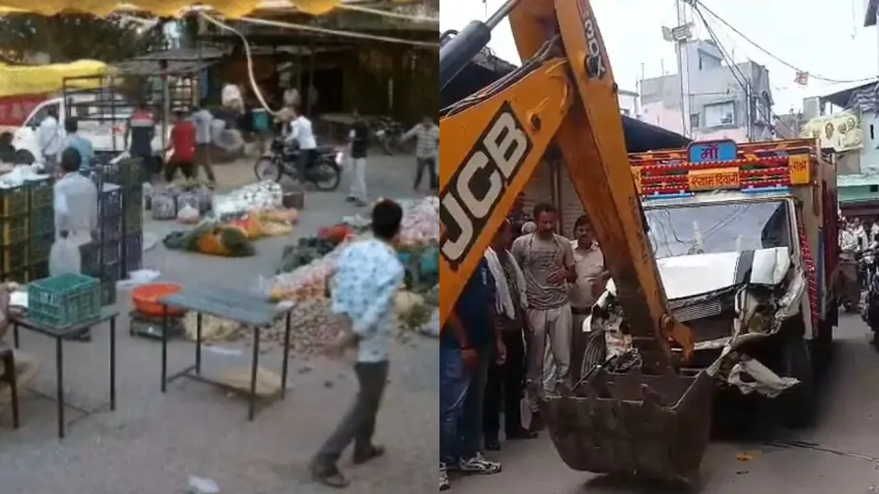 सब्जी खरीद रहे लोगों पर चढ़ी बेकाबू पिकअप, महिला की मौत, CCTV में कैद घटना