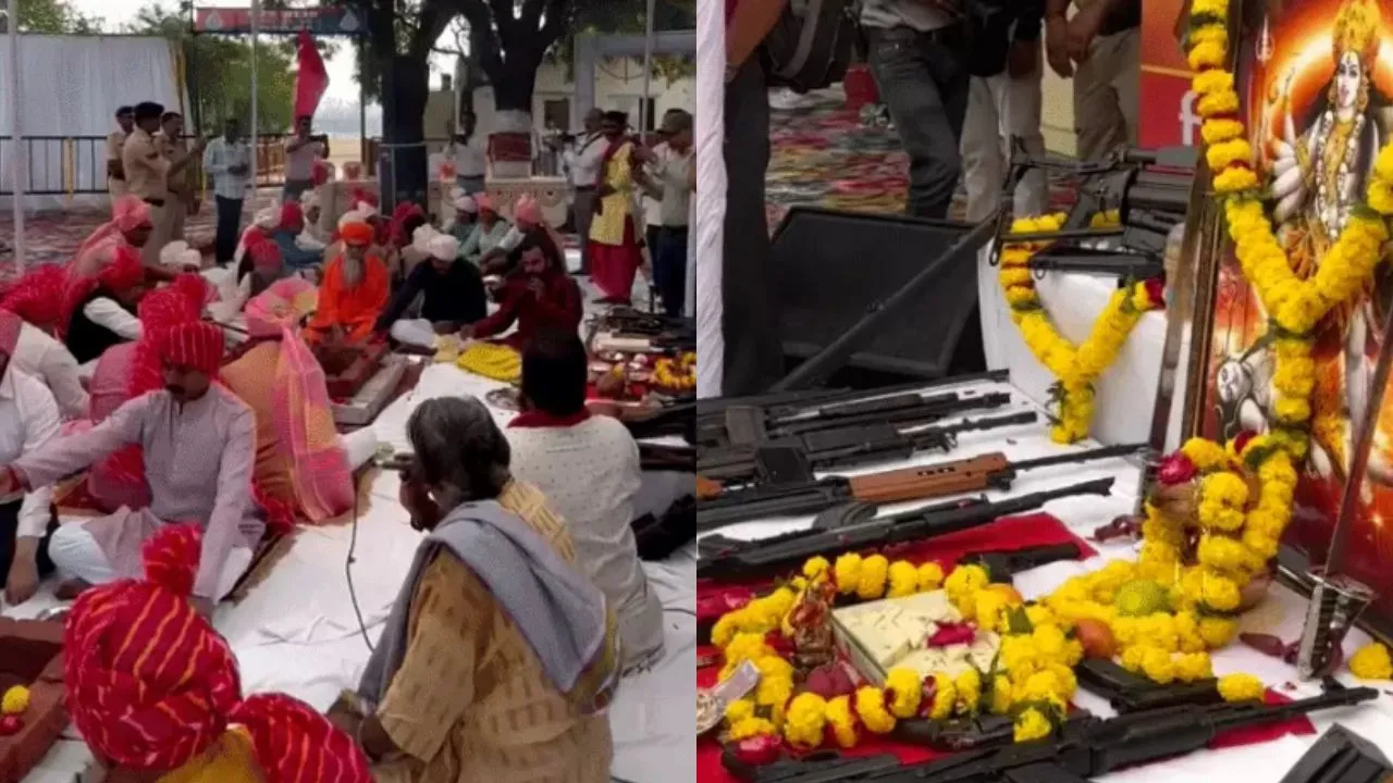 उज्जैन में दशहरा का परंपरागत अंदाज, शस्त्र पूजन के बाद हुआ हर्ष फायर