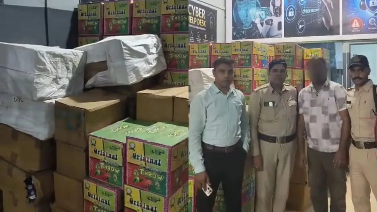 अवैध भंडारण के खिलाफ इंदौर पुलिस का एक्शन, करीब 2 लाख 62 हजार रुपये कीमत के पटाखे जब्त