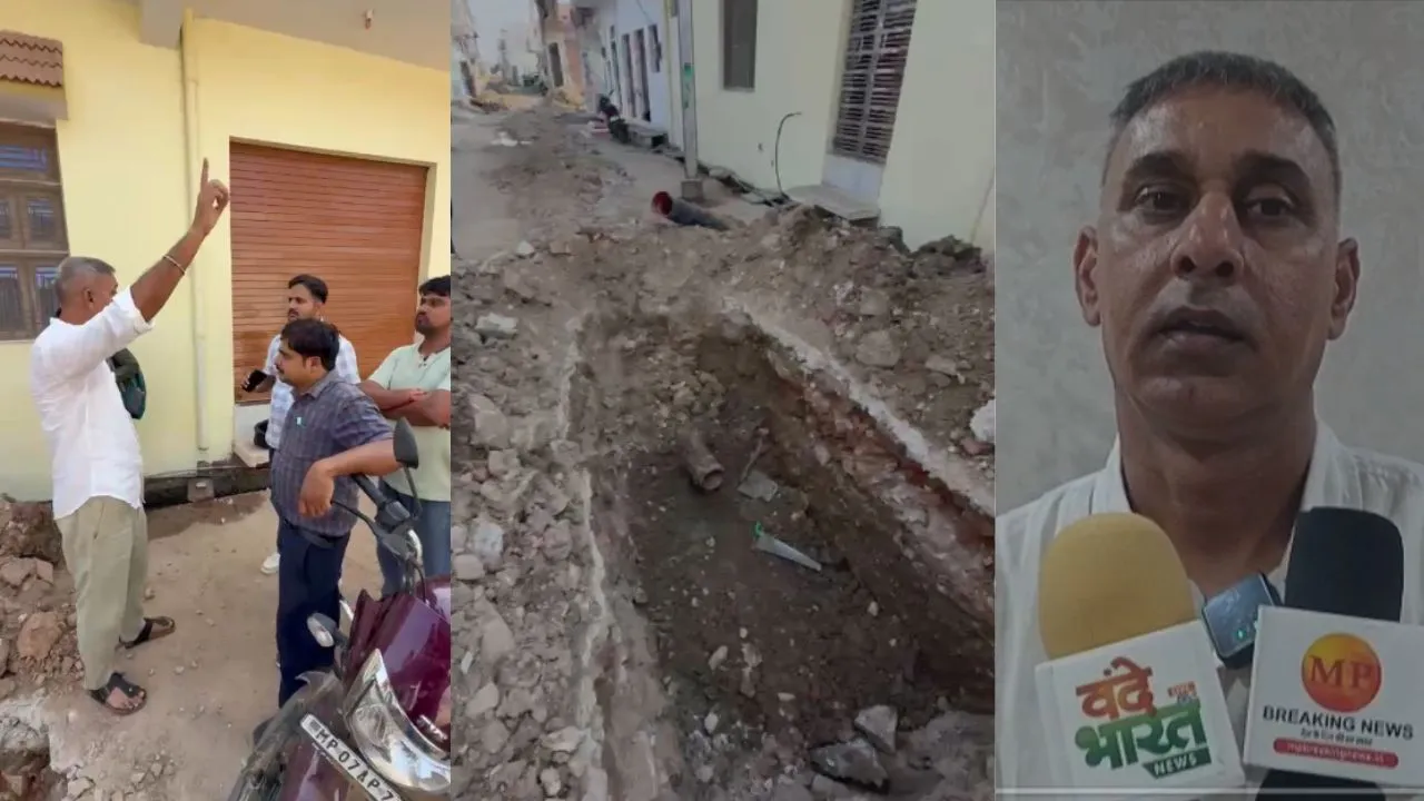 डबरा में सीवर प्रोजेक्ट पर भड़के पार्षद, काम रुकवाकर दिया 4 दिन का अल्टीमेटम