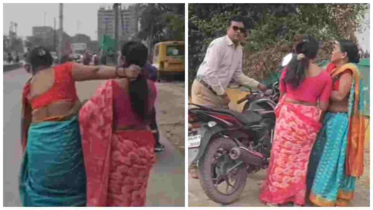 इंदौर में सरेराह महिलाओं का झगड़ा, एक-दूसरे पर बरसाए थप्पड़