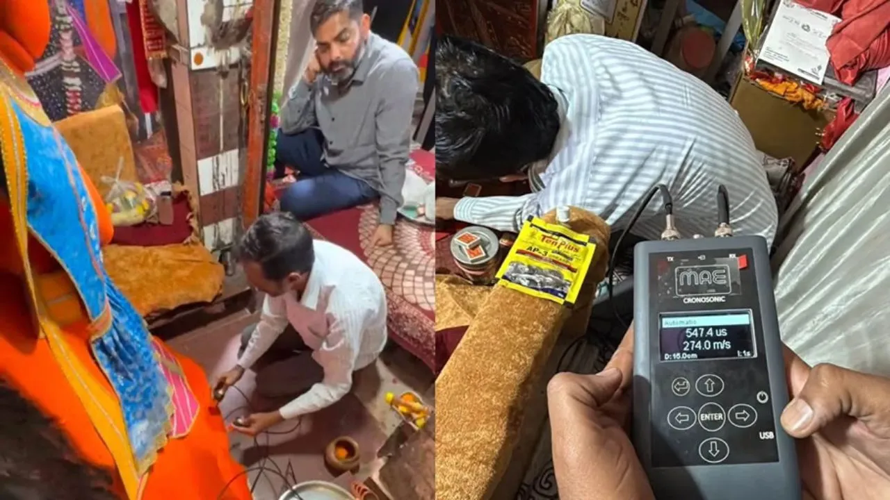 55 दिन से टेंट में बंद खड़े हनुमान, रात में स्कैनिंग करने पहुंचा प्रशासन, भक्तों में नाराजगी