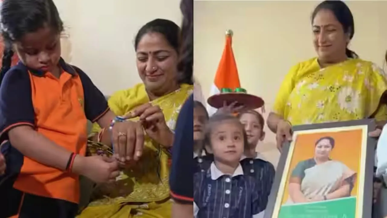 CM रेखा गुप्ता ने बच्चों संग मनाया रक्षाबंधन, बांटी मिठाइयां और गिफ्ट