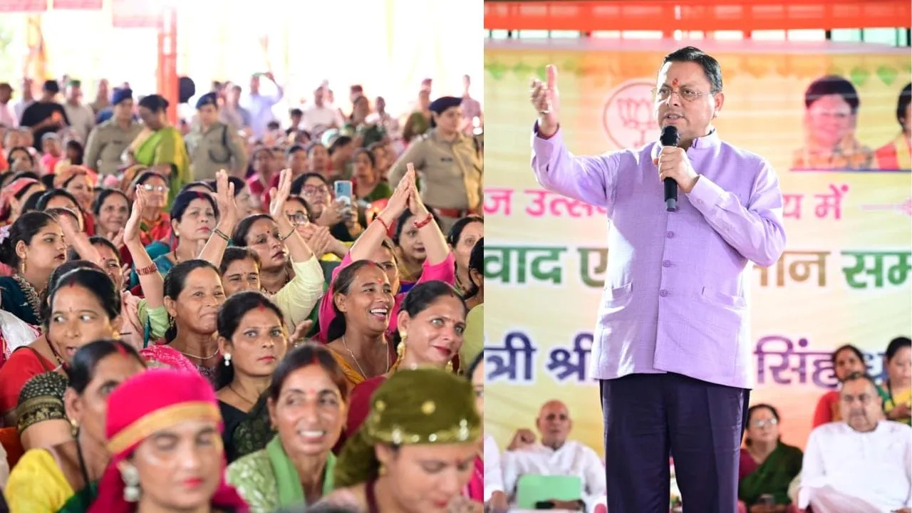 CM Pushkar Singh Dhami interacts women