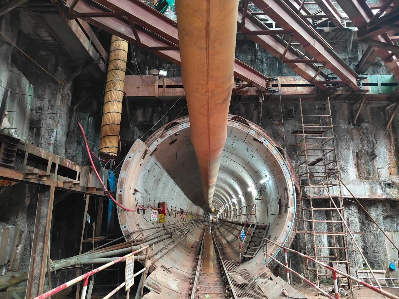 Underground construction work for the Bhopal Metro