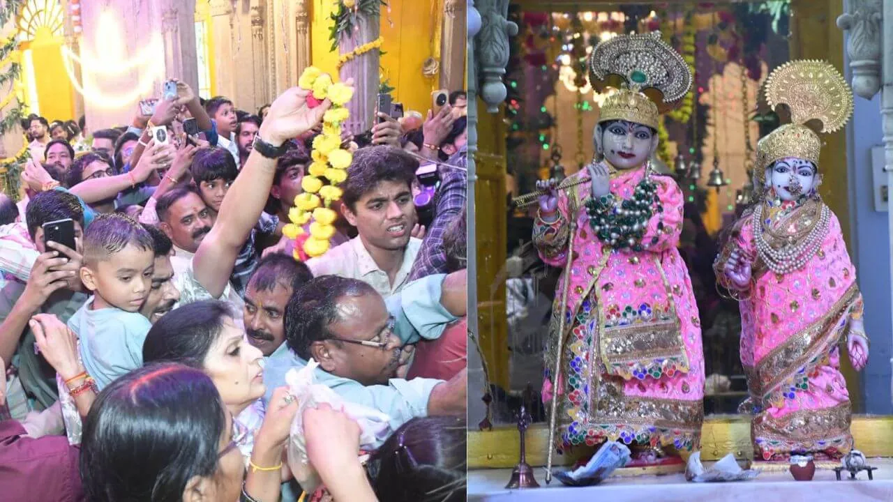 जन्माष्टमी पर 100 करोड़ रुपये से ज्यादा के आभूषणों से हुआ राधा कृष्ण का राजसी श्रृंगार, ग्वालियर के ऐतिहासिक गोपाल मंदिर में भक्तों की भारी भीड़