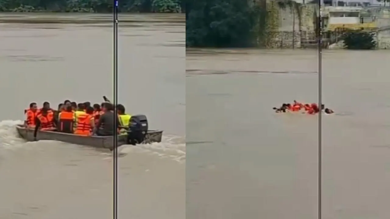 जबलपुर के गौरीघाट में पेट्रोलिंग के दौरान पलटी होमगार्ड की मोटरबोट, जवानों ने तैरकर बचाई जान; क्षमता से ज्यादा लोग बैठाने की होगी जांच