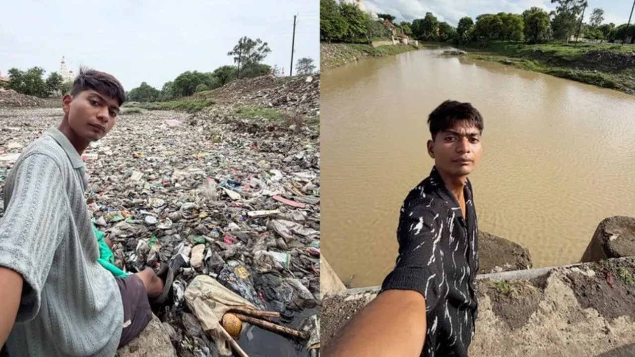 20 साल के बिट्टू तबाही की अनोखी मुहिम, अकेले अजनार नदी से हटा रहे गंदगी और प्रदूषण