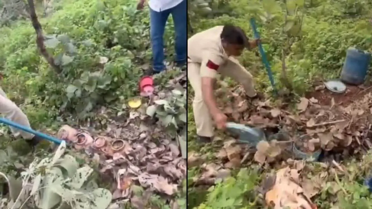 खंडवा में जमीन खोदते ही निकली शराब की खेप, आबकारी विभाग ने बरामद किए ड्रम, 13 आरोपी नामजद