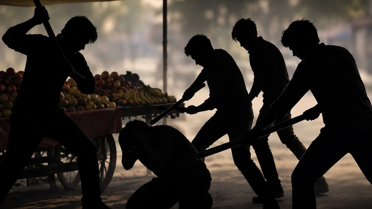 मुरैना में फल विक्रेता की सरेराह पिटाई, चार युवकों ने सरिया-पाइप से पीटा