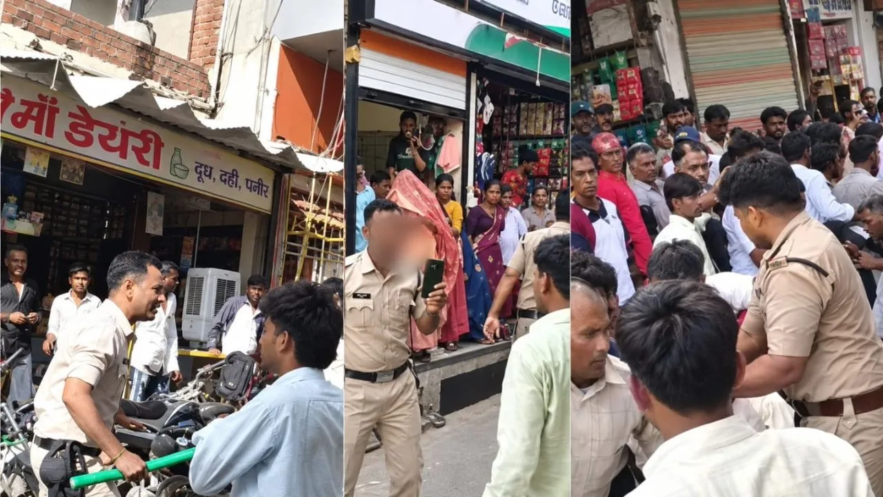 चाकू पकड़ा तो पुलिस को जड़ दिया चांटा ……रतलाम के तेजा दशमी जुलूस में भारी बवाल