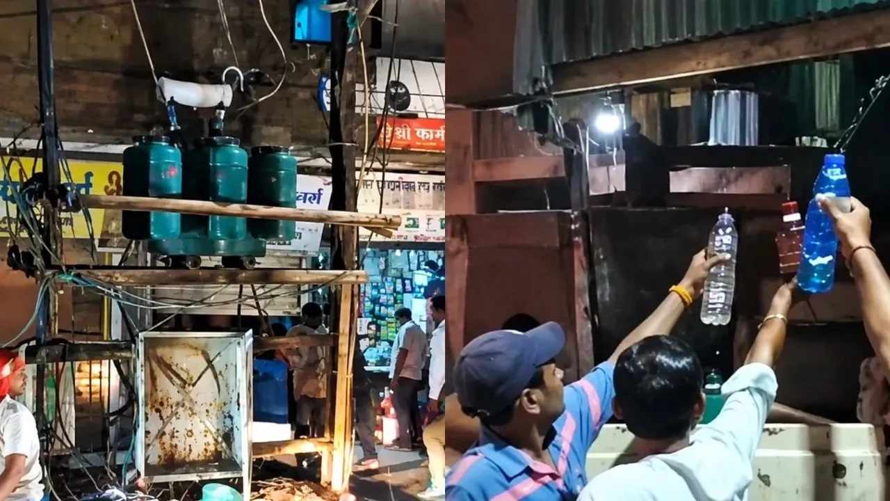 सतना में ट्रांसफार्मर में घुसा लोडिंग वाहन, ठप हुई इलाके की बिजली व्यवस्था, बहता तेल बोतलों में भरने पहुंचे रहवासी