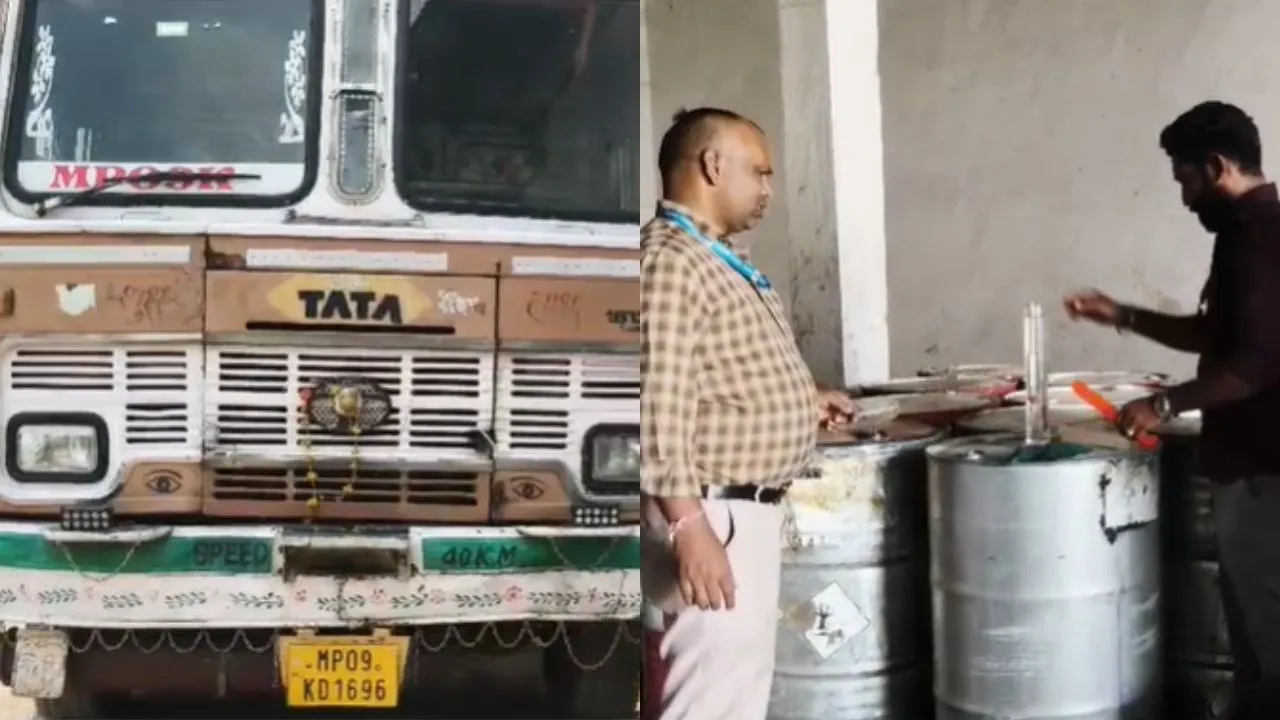 इंदौर में प्रशासन की टीम ने 12 हजार लीटर अवैध थिनर से भरा टैंकर पकड़ा, गोदाम और फैक्ट्री सील