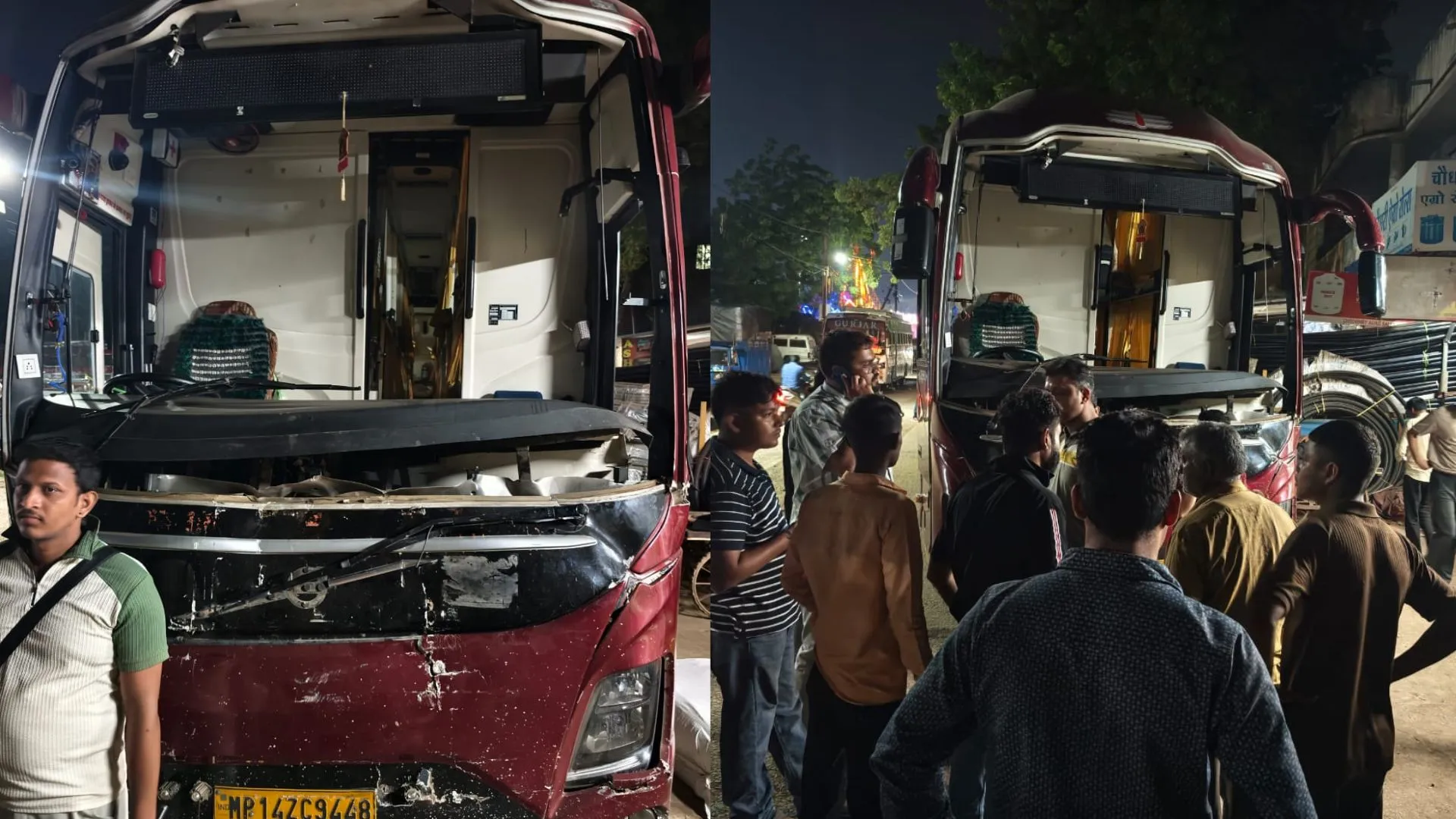 नीमच में अशोक ट्रेवल्स की बड़ी लापरवाही, बिना फ्रंट ग्लास की बस में दिल्ली भेज रहे थे यात्री, यात्रियों ने किया हंगामा