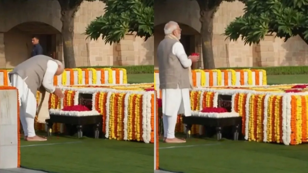 गांधी जयंती पर राजघाट पहुंचे PM मोदी, बापू को दी श्रद्धांजलि, लाल बहादुर शास्त्री को भी किया नमन