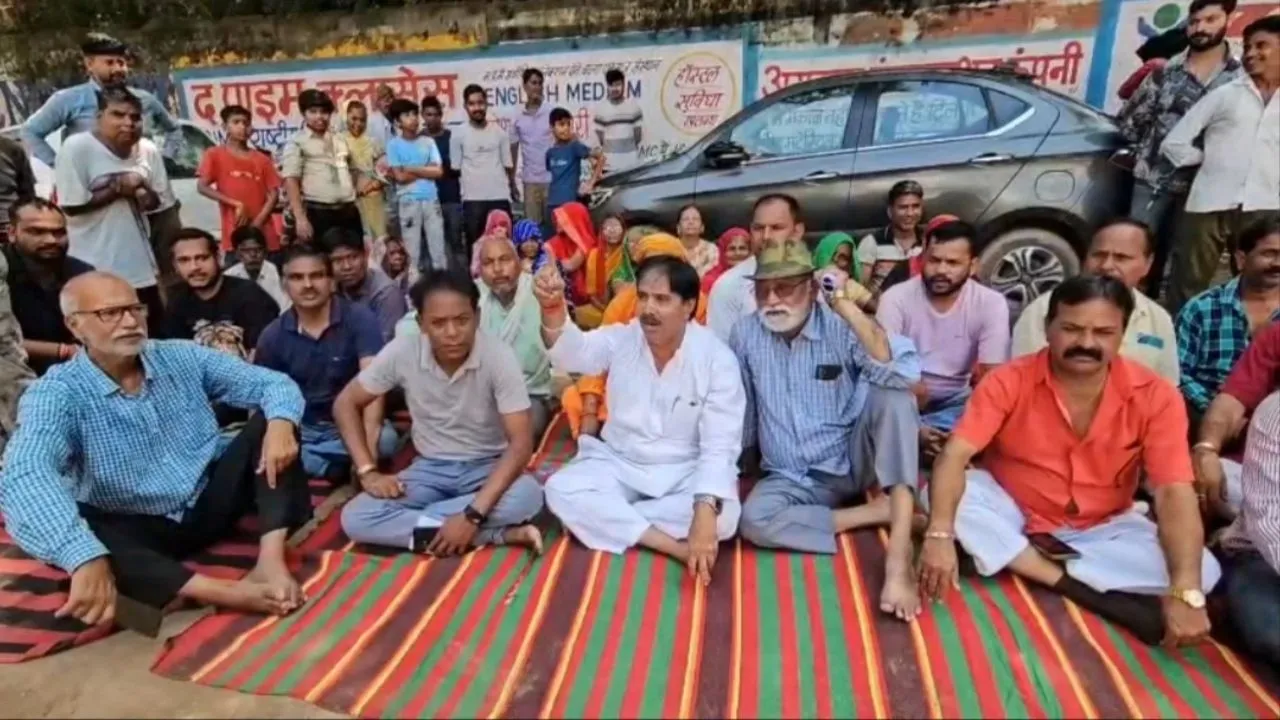 Congress protest in Gwalior