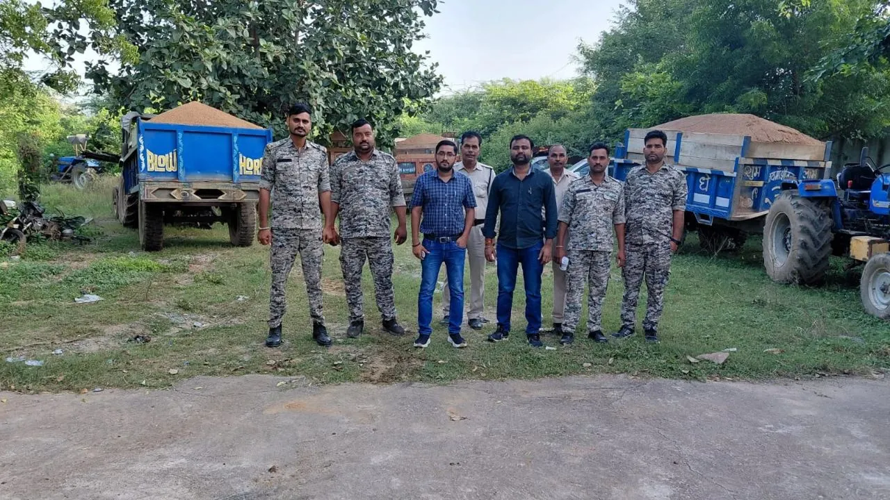illegal mining and transportation 9 vehicles seized