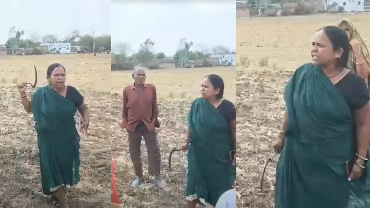 सीहोर में हाईवोल्टेज ड्रामा: पुलिस के सामने दराता लेकर खड़ी हुई महिला, जमीन विवाद में भारी बवाल